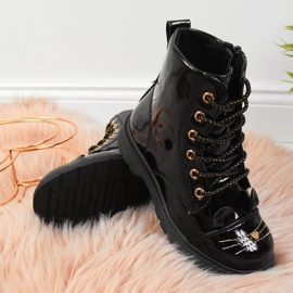 Fekete Miss❤E szigetelt füles csizma lányoknak 1