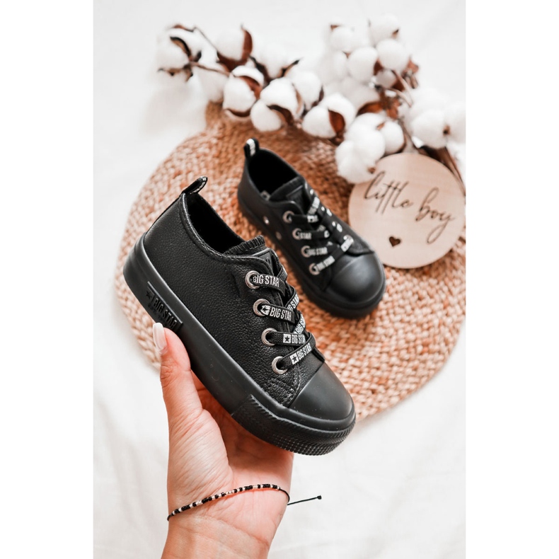 Gyermek bőr tornacipő Big Star KK374061 Fekete 1