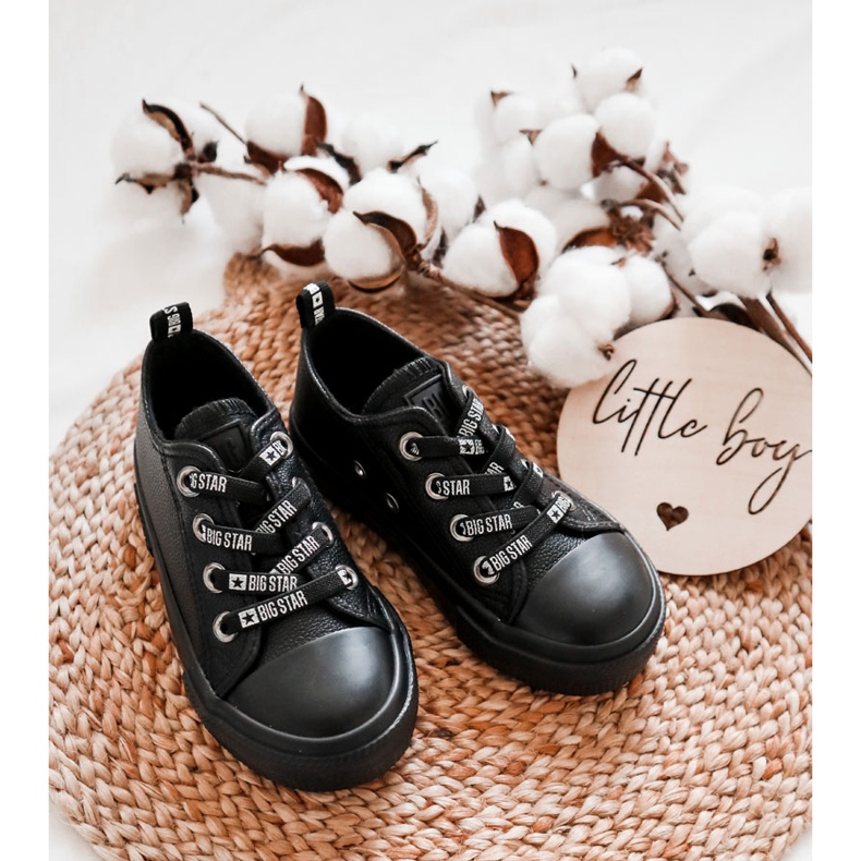 Gyermek bőr tornacipő Big Star KK374061 Fekete 2