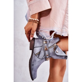 PG1 Női magas csizma kék Alisa díszekkel 5