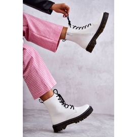 Női fehér meleg kígyóbőr csizma Salma 1