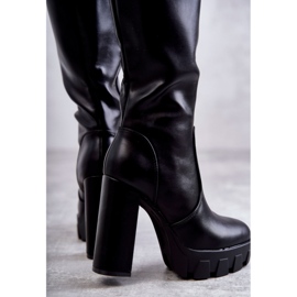 WS1 Divatos Eco-bőr csizma a Black Isabell platformon fekete 2 WS1 Divatos Eco-bőr csizma a Black Isabell platformon fekete 2