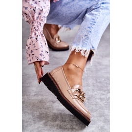 Vinceza Lakkozott naplopók Reidun Bézs Platformon barna 1