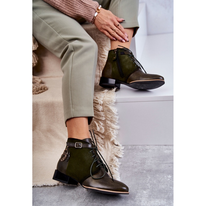 Női bőrcsizma Maciejka 5743A-09 zöld 2