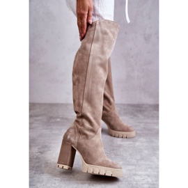 PA2 Női velúr felső csizma bézs Georgette 1