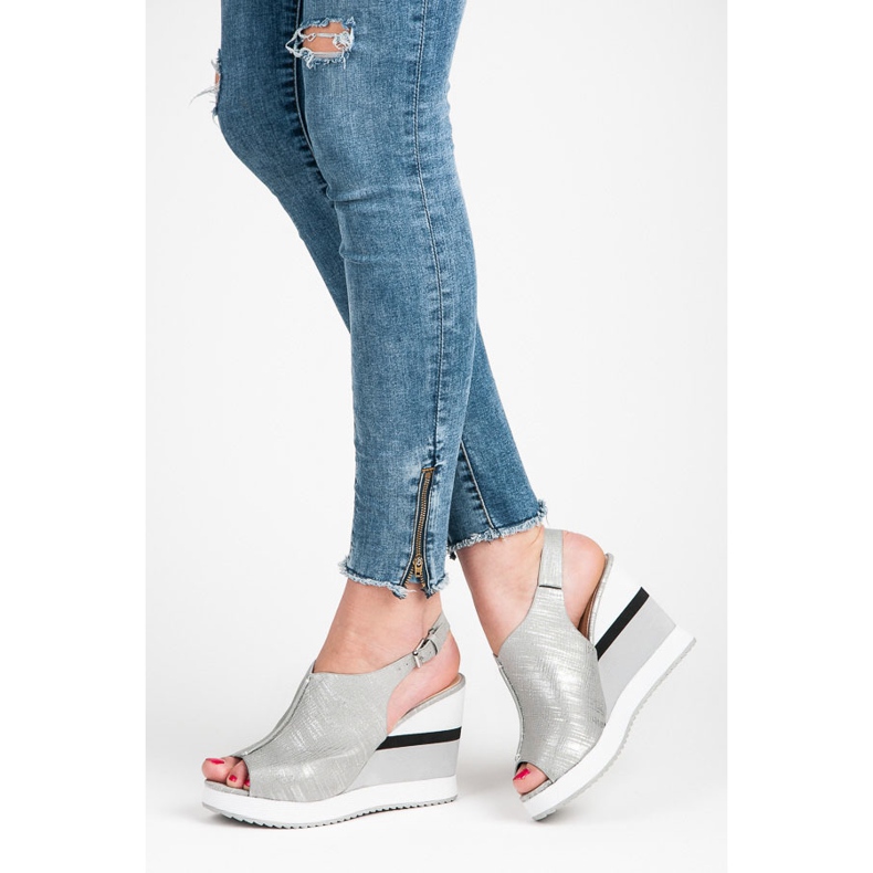 Vices Kényelmes ék alakú cipő szürke 2