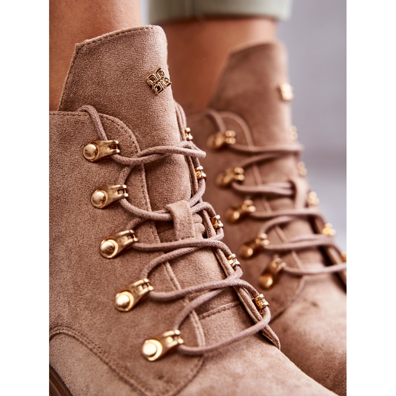 S.Barski Klasszikus női velúr bézs Telma csizma 2