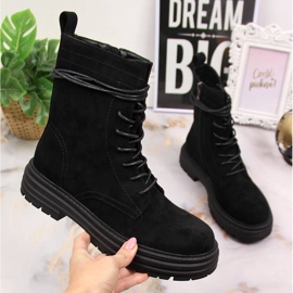 D&A Fekete OLI175B fekete velúr trapper csizma 1 D&A Fekete OLI175B fekete velúr trapper csizma 1