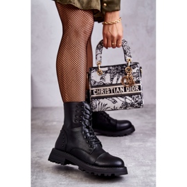 PJ1 Bőr csizma szegecsekkel Fekete Palmira 1