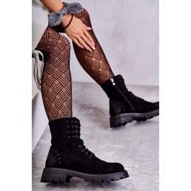 Fekete Palmira Velúr csizma szegecsekkel 1