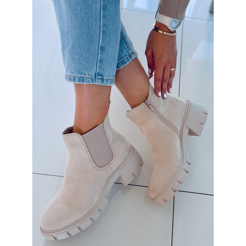 Női Chelsea csizma Aime Beige Suede bézs 2