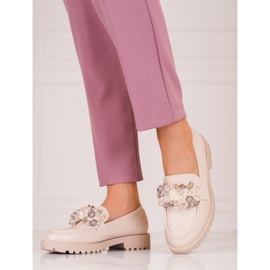 Shelovet női velúr naplopók bézs színű kristályokkal 1