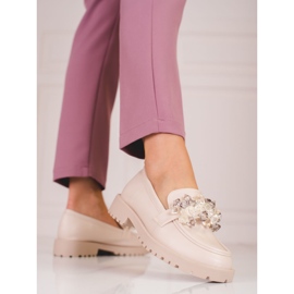 Shelovet női velúr naplopók bézs színű kristályokkal 2