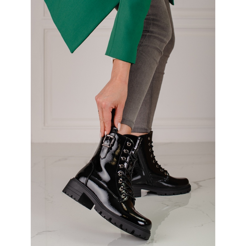 Női lakkozott Vinceza táskák fekete 2