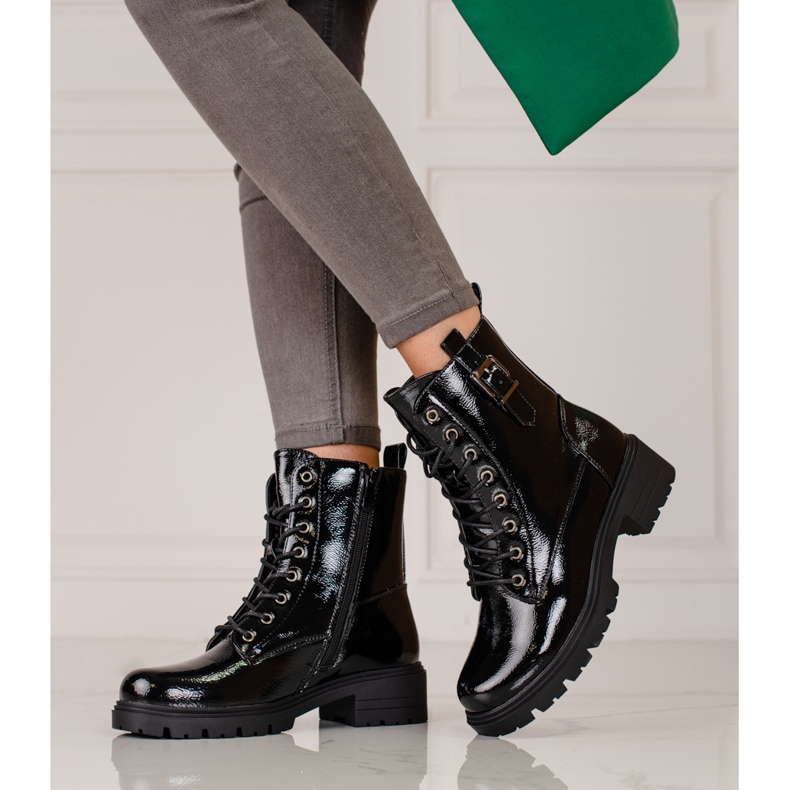 Női lakkozott Vinceza táskák fekete 1