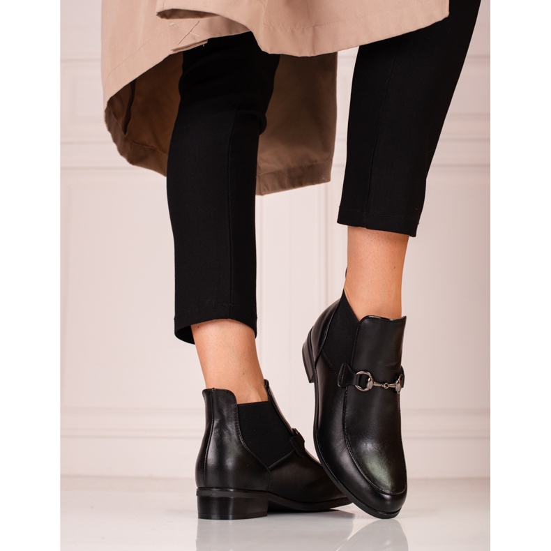Női csizma Jodhpur sarkú Vinceza fekete 1