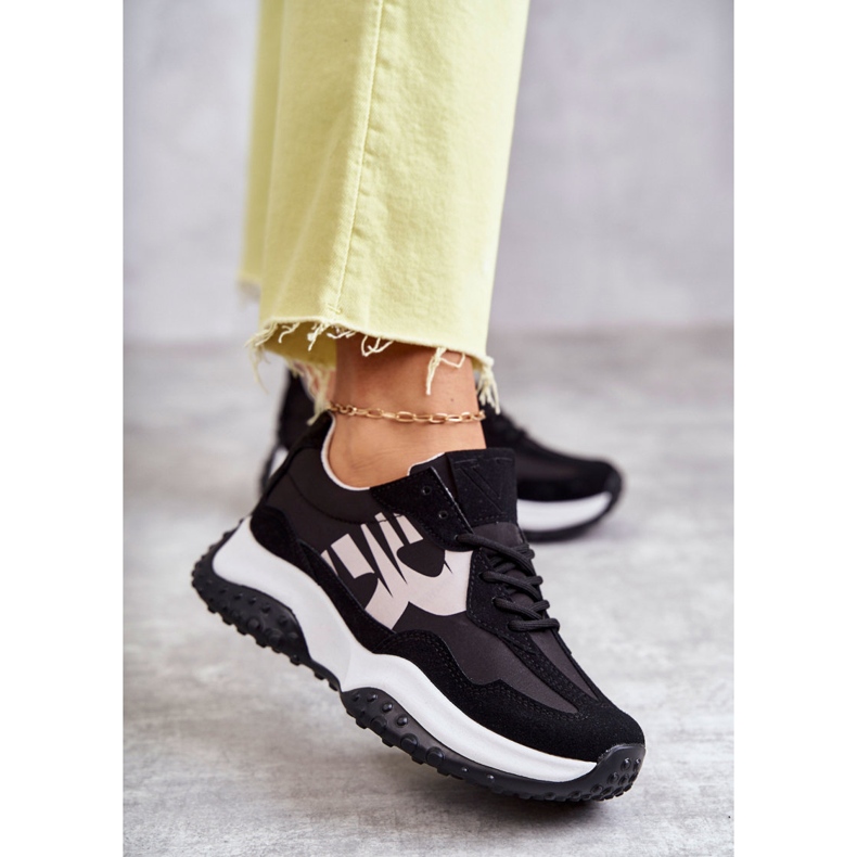 Vinceza Női sportcipő kötött fekete Tolea 1