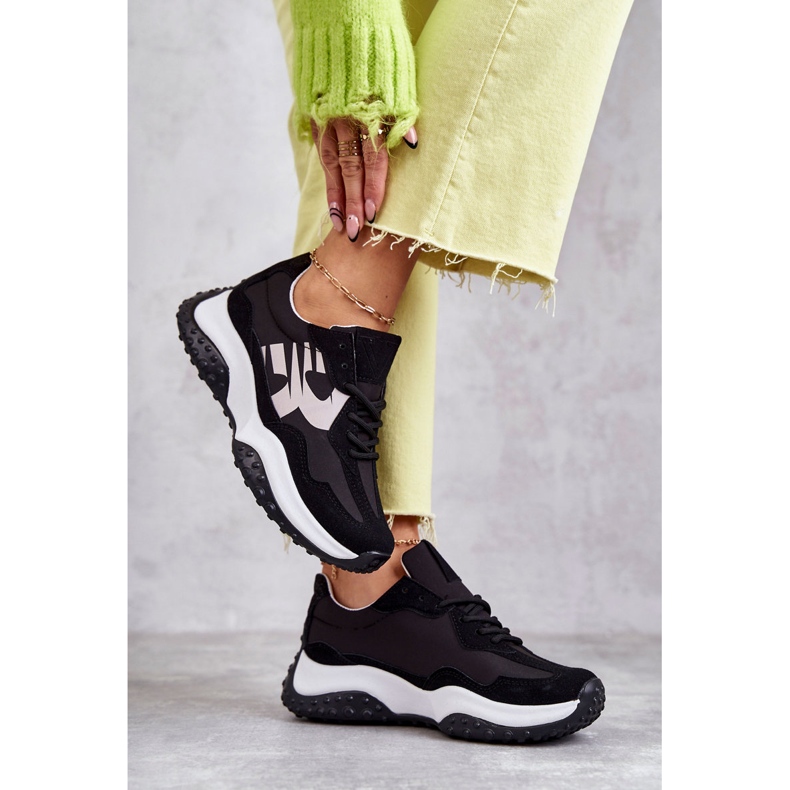 Vinceza Női sportcipő kötött fekete Tolea 2