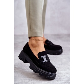 Vinceza Női velúr cipők a fekete Janne platformon 1