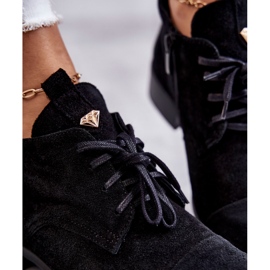Velúr csizma, fűzős csizma Nicole 2781 fekete 2