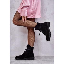 Velúr csizma cipzárral Nicole 2754 Fekete 2