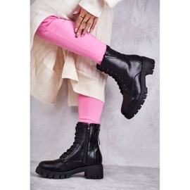 Vinceza Bőr csizma fekete Tonje cipzárral 2