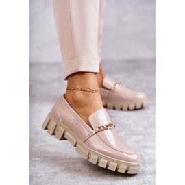 Sergio Leone Lakkozott cipő lánccal Bézs Anne 1