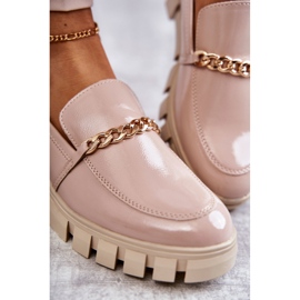 Sergio Leone Lakkozott cipő lánccal Bézs Anne 2