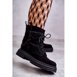 S.Barski Női velúr csizma kötve fekete Afra 1