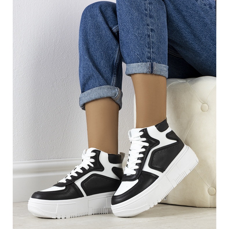 Fekete-fehér Zetta boka tornacipő 1