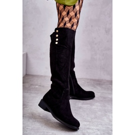 S.Barski Fekete Laura meleg velúr lapos sarkú csizma 1