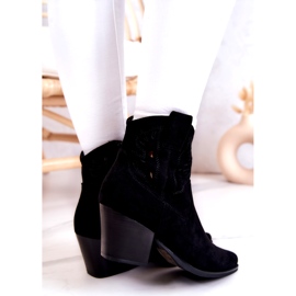 S.Barski Velúr női fekete cowboy csizma Devon 4