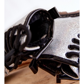 FR1 Gyerek csizma meleg cipzárral lakkozott ezüst goopy 2