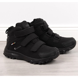 Férfi vízálló szigetelt fekete American Club trekking cipő 2