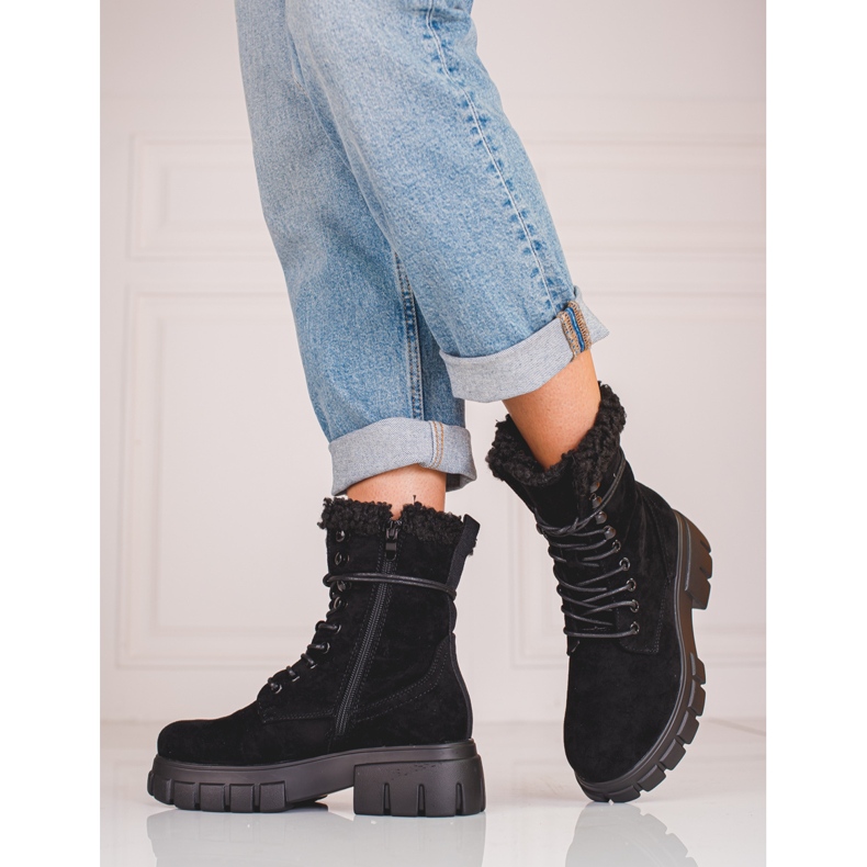 Női Shelovet szigetelt fekete munkások 1