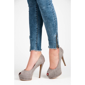 Vices Suede Open Toe Heels szürke 1