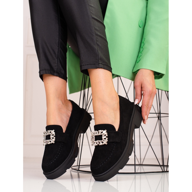 Velúr naplopók a Shelovet platformon fekete 1