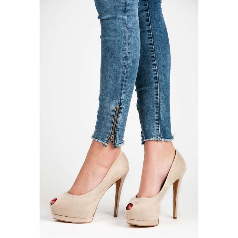 Vices Nyitott orrú velúr sarok barna 2