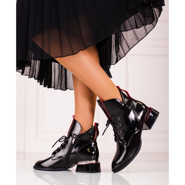 Elegáns fekete női Shelovet csizma 2