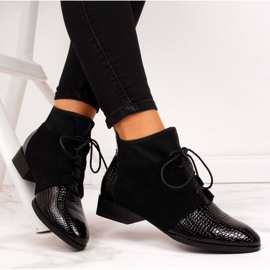 Női csizma hőszigetelt fekete kígyóbőr Filippo 1