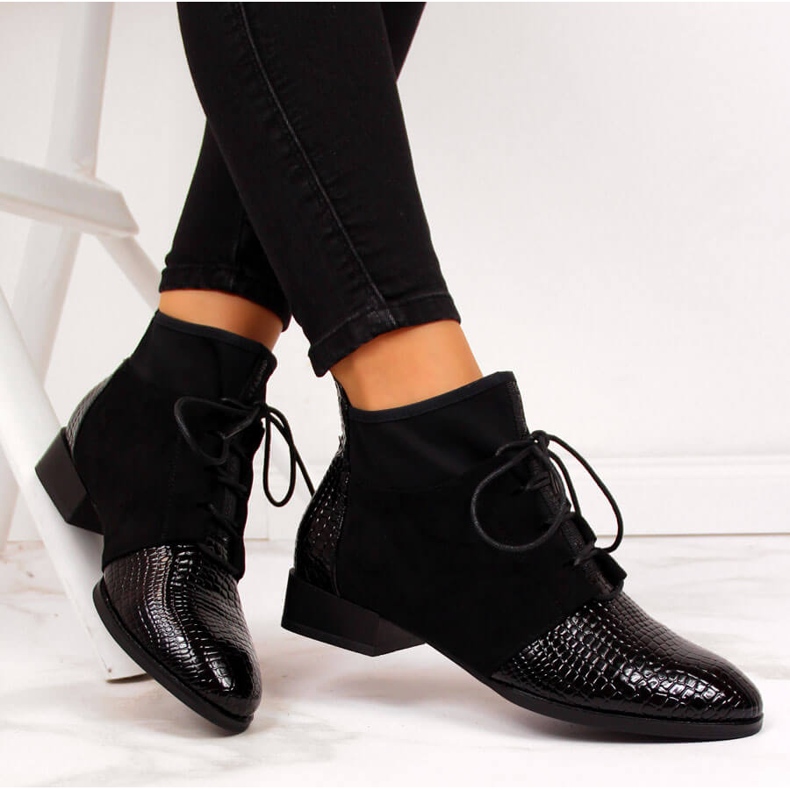 Női csizma hőszigetelt fekete kígyóbőr Filippo 1