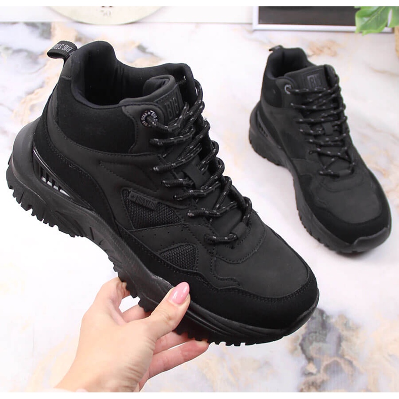 Black Big Star KK274356 sport női fekete platformcsizma 1