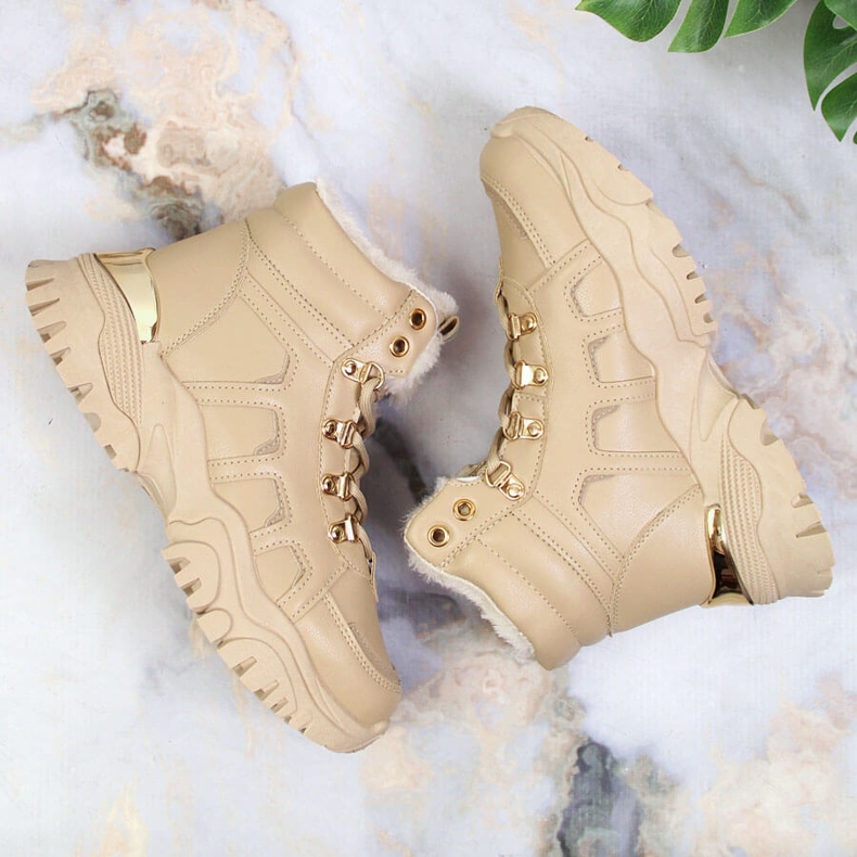 News Női platform hócsizma prémes bézs színű HÍREK 1