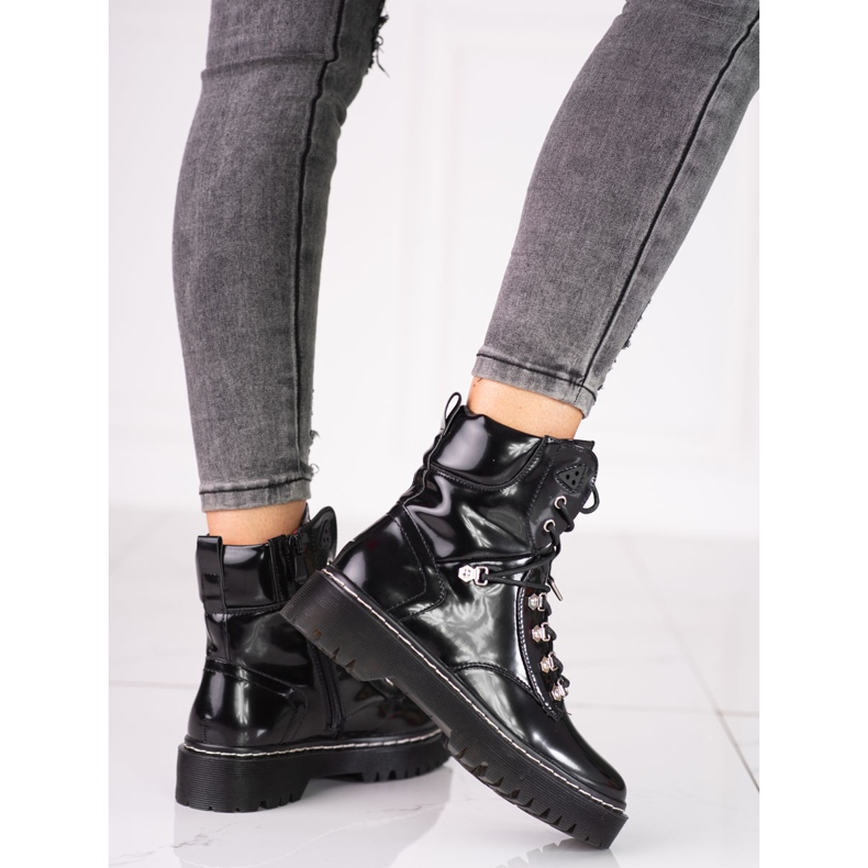 Shelovet női munkások fűzéssel fekete 1