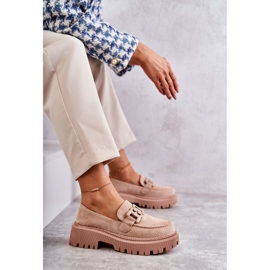 FB2 Női brogues díszes bézs Leeza H8-257 2