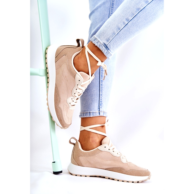 PG1 Női velúr sportcipő bézs Nayla 2