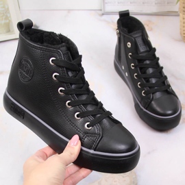 Nagy szigetelésű fekete gyerek tornacipő Big Star KK374228 1