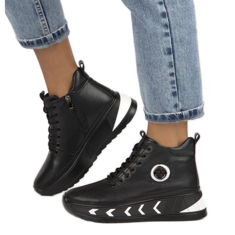 Bőr szigetelt ékcsizma Filippo W PAW381 fekete 1 Bőr szigetelt ékcsizma Filippo W PAW381 fekete 1