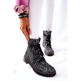 Női csizma Glany Workers Maciejka Black-White 01609-48 fehér fekete 3