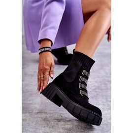 Seastar Fekete velúr felbújós zoknis csizma strasszokkal 3 Seastar Fekete velúr felbújós zoknis csizma strasszokkal 3